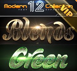 PS样式：12 Modern Collection Text Effect Styles Vol.1